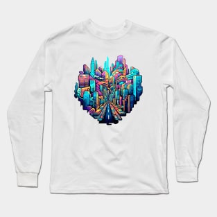 Modern City Urbain Skylines Cityscape Creativity Long Sleeve T-Shirt